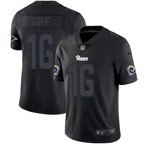 Nike Rams 16 Jared Goff Black Impact Rush Limited Jersey