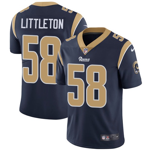 Nike Rams #58 Cory Littleton Navy Blue Team Color Men's Stitched NFL Vapor Untouchable Limited Jersey