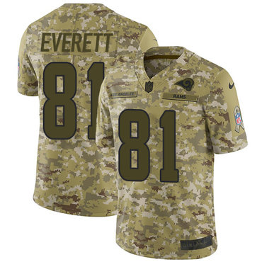 Nike Rams #81 Gerald Everett Camo Men's Stitched NFL Limited 2018 Salute To Service Jersey