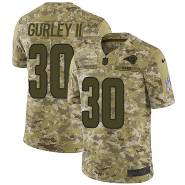 Nike Rams #30 Todd Gurley II Camo Men's Stitched NFL Limited 2018 Salute To Service Jersey