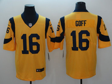 Nike Rams 16 Jared Goff Gold Vapor Untouchable Limited Jersey