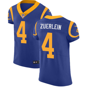 Nike Rams #4 Greg Zuerlein Royal Blue Alternate Men's Stitched NFL Vapor Untouchable Elite Jersey