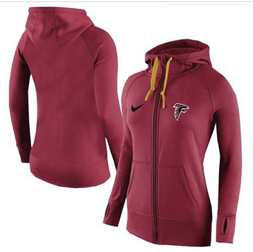 Women Nike Atlanta Falcons Full-Zip Performance Hoodie Red