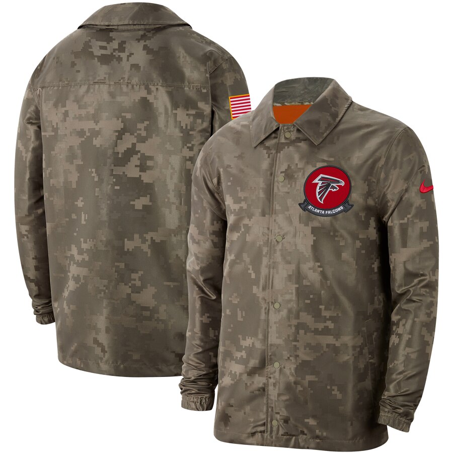 Men's Atlanta Falcons Nike Camo 2019 Salute To Service Sideline Full Zip Lightweight Jacket