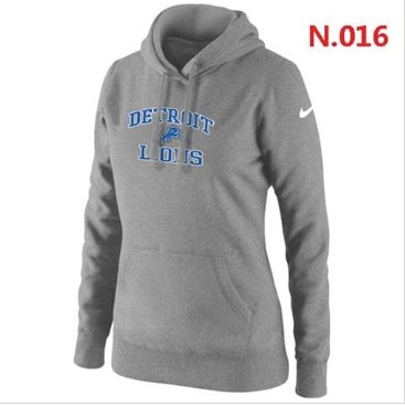 Women's NEW Detroit Lions Heart & Soul Pullover Hoodie Light Grey