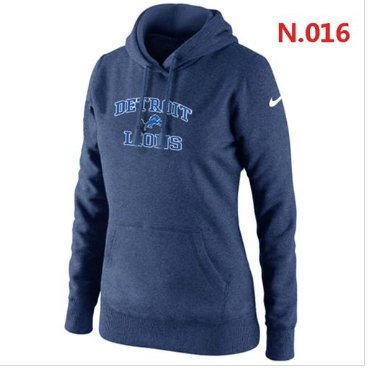 Women's NEW Detroit Lions Heart & Soul Pullover Hoodie Dark Blue