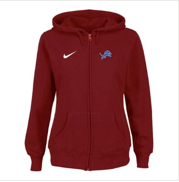 Women's NEW Detroit Lions Ladies Tailgater Full Zip Hoodie Red