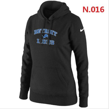 Women's NEW Detroit Lions Heart & Soul Pullover Hoodie Black