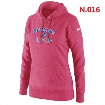 Women's NEW Detroit Lions Heart & Soul Pullover Hoodie Pink