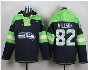 Nike Seattle Seahawks #82 Luke Willson Steel Blue Player Pullover NFL Hoodie