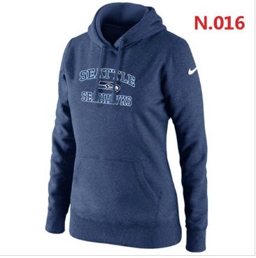 Women's NEW Seattle Seahawks Heart & Soul Pullover Hoodie Dark Blue