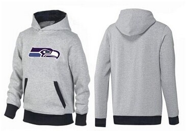 Seattle Seahawks Logo Pullover Hoodie Grey & Black