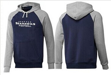 Seattle Seahawks English Version Pullover Hoodie Dark Blue & Grey