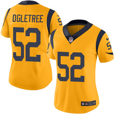 Nike Rams #52 Alec Ogletree Gold Women's Stitched NFL Limited Rush Jersey