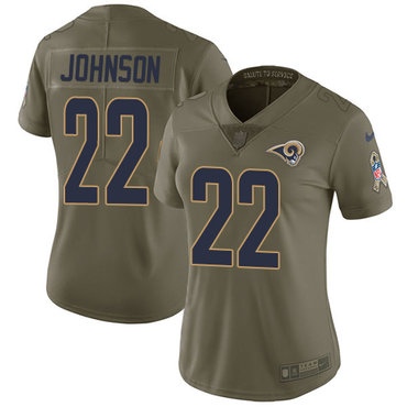 Nike Rams #22 Trumaine Johnson Olive Women's Stitched NFL Limited 2017 Salute to Service Jersey