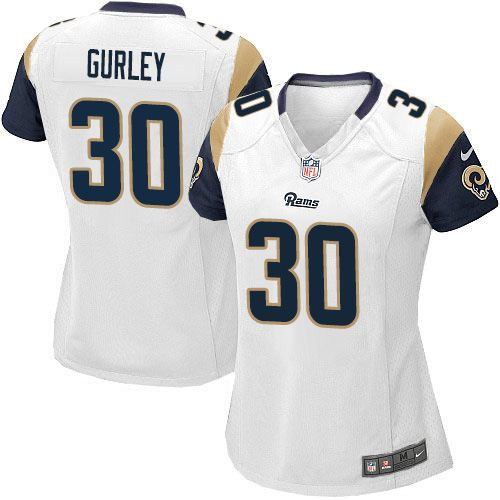 Women NEW Rams #30 Todd Gurley White Stitched NFL Elite Jersey