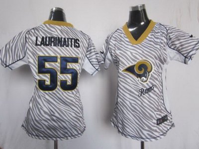 Women NEW St. Louis Rams 55 James Laurinaitis FEM FAN Zebra NEW NFL Jerseys