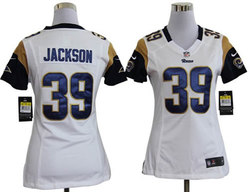 women NEW st. louis rams 39 steven jackson white jerseys