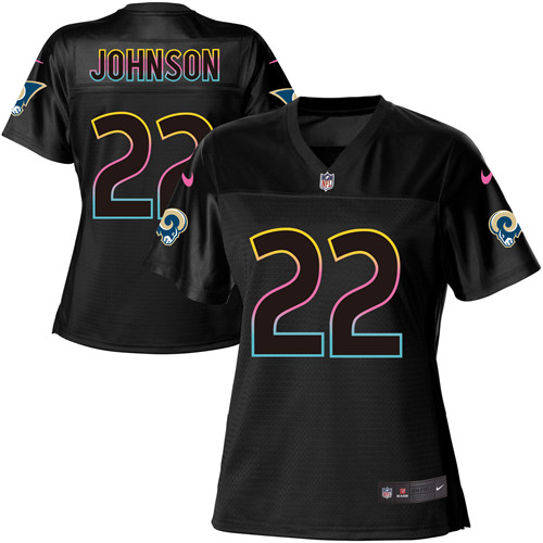 Nike Rams #22 Trumaine Johnson Black Women's NFL Fashion Game Jersey