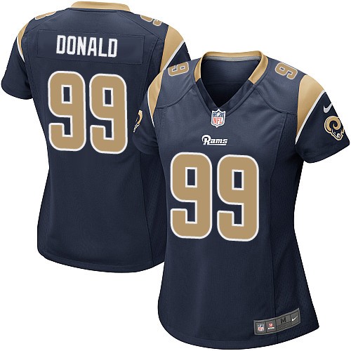 Nike Rams 99 Aaron Donald Navy Women Game Jersey