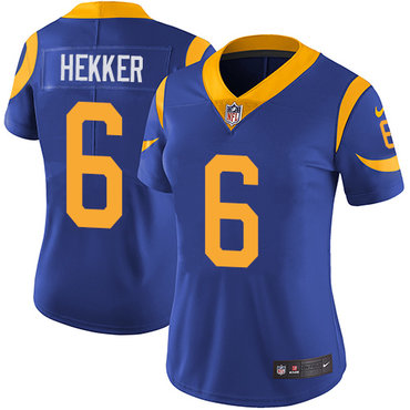 Nike Rams #6 Johnny Hekker Royal Blue Alternate Women's Stitched NFL Vapor Untouchable Limited Jersey