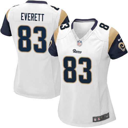 Nike Rams #83 Gerald Everett White Women's Stitched NFL Elite Jersey