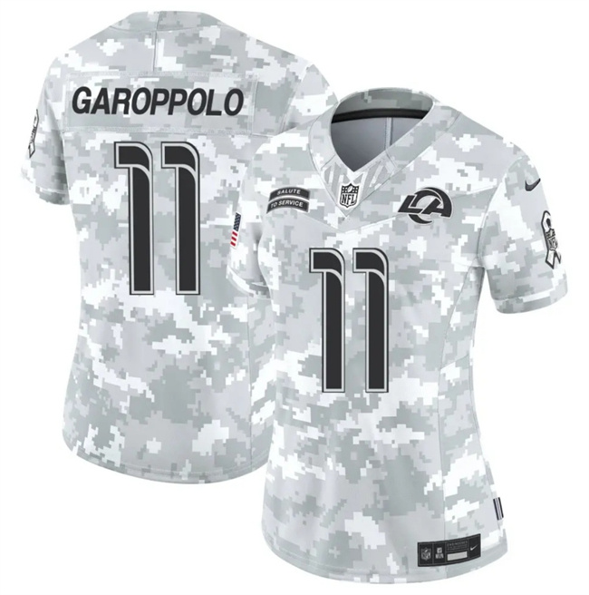 Women's Los Angeles Rams #11 Jimmy Garoppolo 2024 F.U.S.E Arctic Camo Salute To Service Limited Stitched Football Jersey(Run Small)