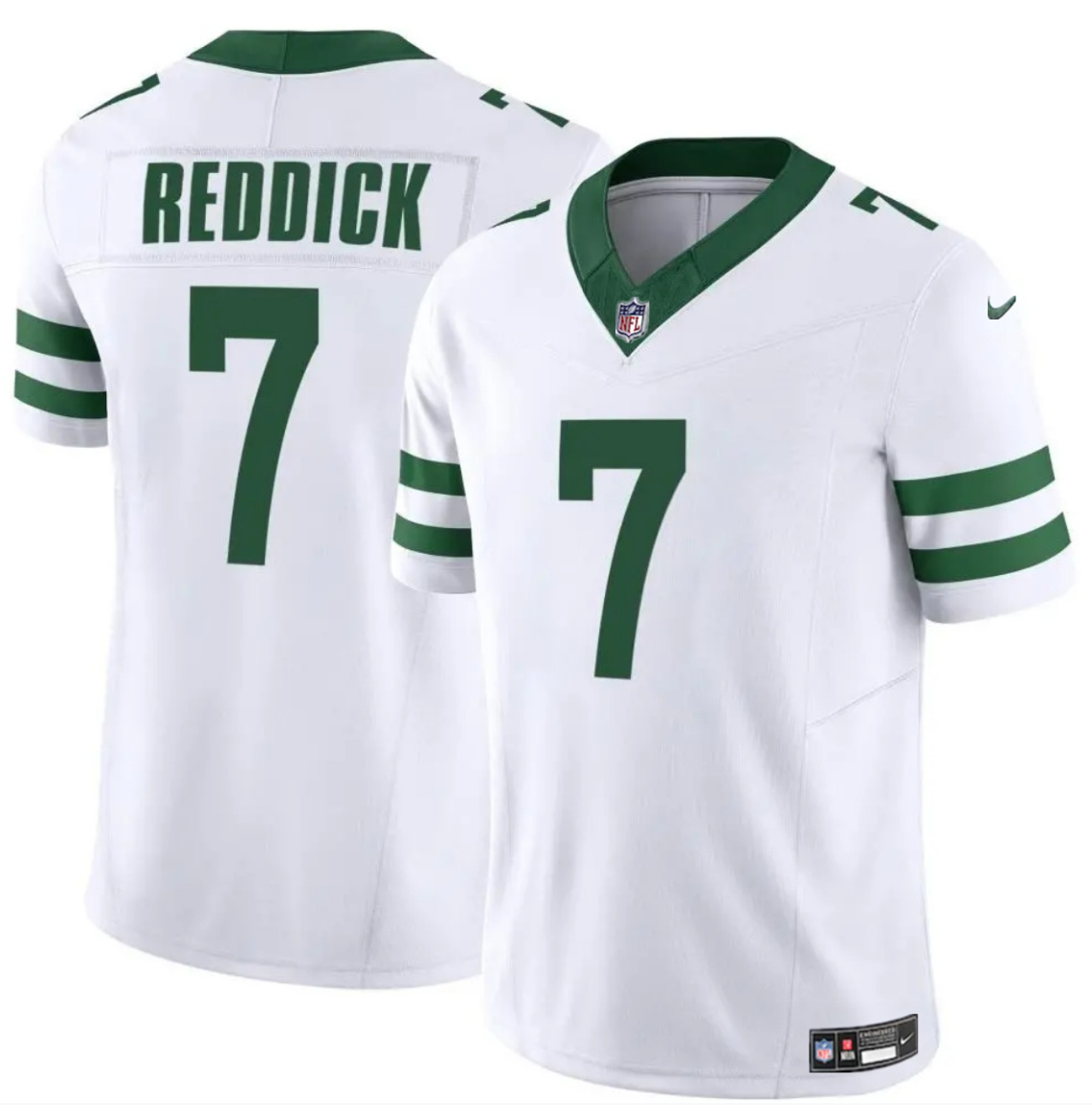 Men's New York Jets #7 Haason Reddick White 2024 F.U.S.E. Vapor Limited Stitched Jersey