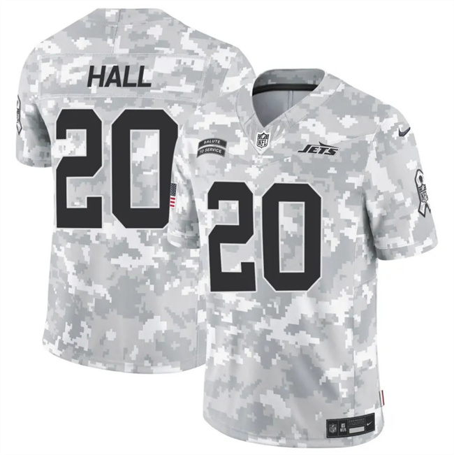 Men's New York Jets #20 Breece Hall 2024 F.U.S.E Arctic Camo Salute To Service Limited Stitched Football Jersey