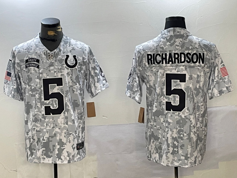 Men's Indianapolis Colts #5 Anthony Richardson 2024 F.U.S.E Arctic Camo Salute To Service Limited Stitched Football Jersey