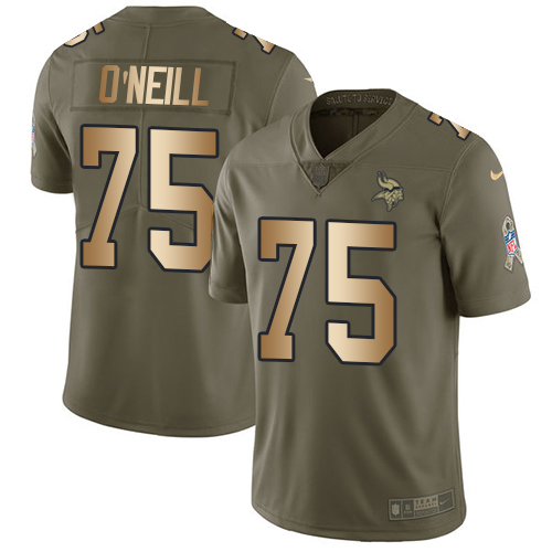 Nike Vikings #75 Brian O'Neill Olive Gold Men's Stitched NFL Limited 2017 Salute To Service Jersey