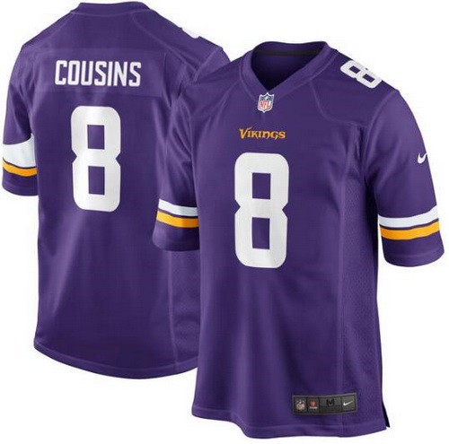 Men's Minnesota Vikings #8 Kirk Cousins Game Purple Jersey