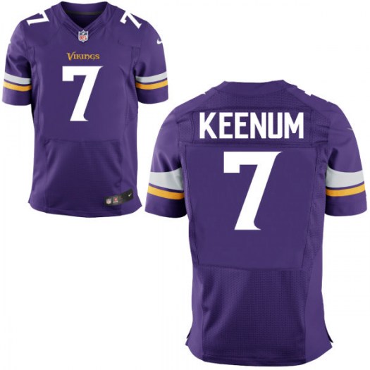 Nike Vikings 7 Case Keenum Purple Elite Jersey