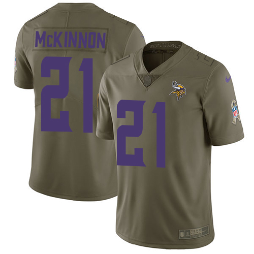 Nike Vikings #21 Jerick McKinnon Olive Men's Stitched NFL Limited 2017 Salute To Service Jersey