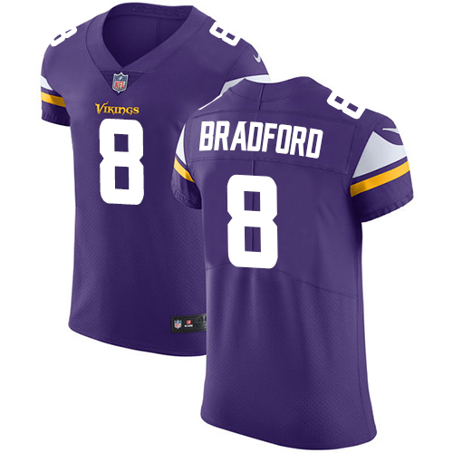 Nike Vikings #8 Sam Bradford Purple Team Color Men's Stitched NFL Vapor Untouchable Elite Jersey