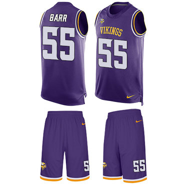 Nike Vikings #55 Anthony Barr Purple Team Color Men's Stitched NFL Limited Tank Top Suit Jersey