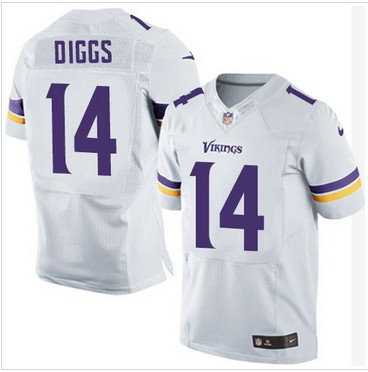 Nike Minnesota Vikings #14 Stefon Diggs White Men's Stitched NFL Elite Jersey