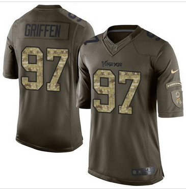 Nike Minnesota Vikings #97 Everson Griffen Green Men's Stitched NFL Limited Salute to Service Jersey