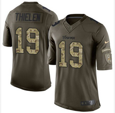 Nike Minnesota Vikings #19 Adam Thielen Green Men's Stitched NFL Limited Salute to Service Jersey