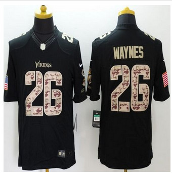 New Minnesota Vikings #26 Trae Waynes Black Men's Stitched NFL Limited Salute to Service Jersey