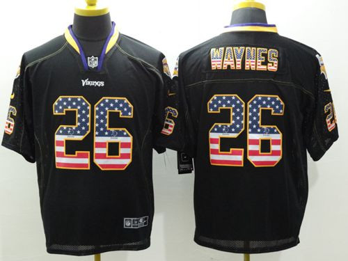 New Minnesota Vikings #26 Trae Waynes Black Men's Stitched NFL Elite USA Flag Fashion Jersey