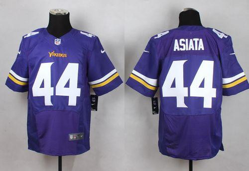 New Minnesota Vikings #44 Matt Asiata Purple Team Color Men's Stitched NFL Elite Jersey