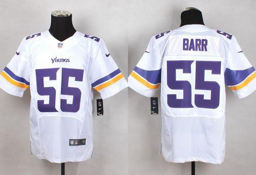 New Minnesota Vikings #55 Anthony Barr White Men's Stitched NFL Elite Jersey