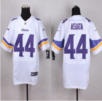 New Minnesota Vikings #44 Matt Asiata White Men's Stitched NFL Elite Jersey