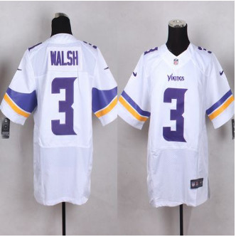 New Minnesota Vikings #3 Blair Walsh White Men's Stitched NFL Elite Jersey