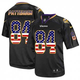 Nike Minnesota Vikings #84 Cordarrelle Patterson Black NFL Elite USA Flag Fashion Jersey