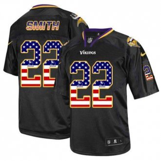 Nike Minnesota Vikings #22 Harrison Smith Black NFL Elite USA Flag Fashion Jersey