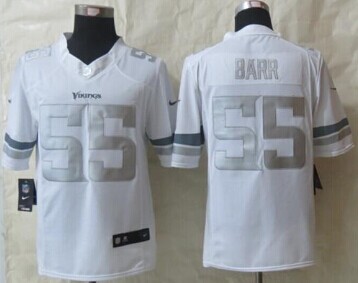 NEW Minnesota Vikings #55 Anthony Barr White NFL Limited Platinum Jersey