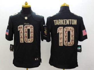 Nike Vikings #10 Fran Tarkenton Black NFL Limited Salute to Service Jersey