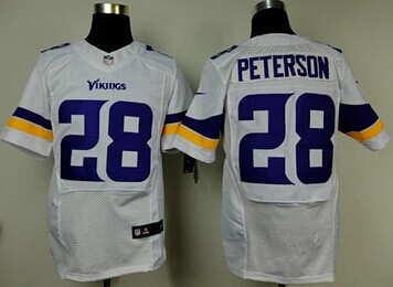 NEW Minnesota Vikings #28 Adrian Peterson White NFL Elite Jersey